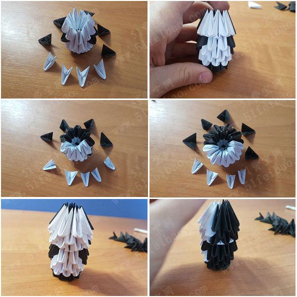 立体折纸教学,怎么做三角插企鹅的方法详细步骤