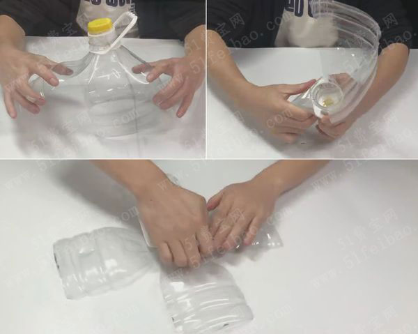 食油桶简单改造diy圆盘晾衣架办法 - 废物利用手工diy小制作 - 51费宝