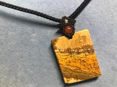 DIY结绳手作男款方形宝石简易扣头