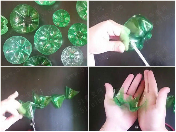 汽水塑料瓶diy座地盆栽花卉图解 - 废旧物品手工制作