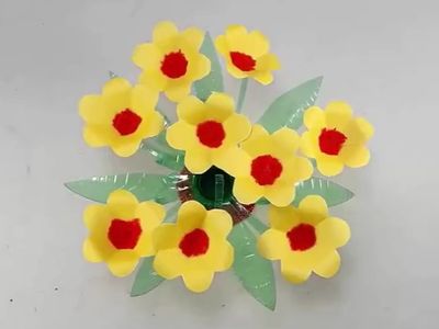 塑料瓶手工制作花朵盆栽的方法图解