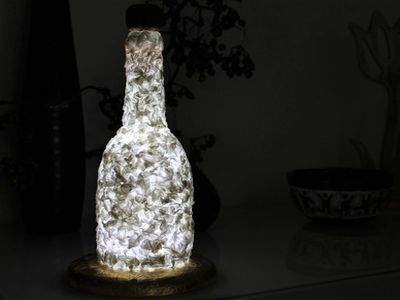 废啤酒瓶的回收改造,唯美玻璃瓶台灯的制作方法