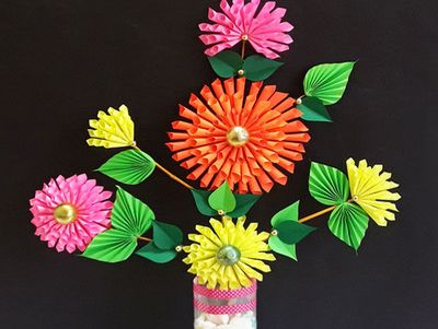 入门纸艺 diy彩色菊花 手工小制作 51费宝网