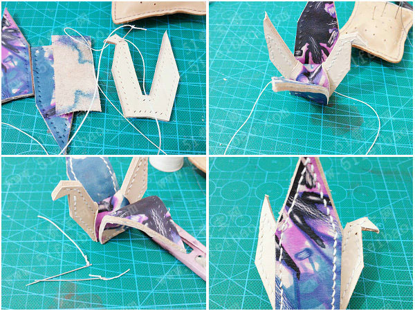 做一只不一样的千纸鹤挂饰，植鞣革皮纸鹤DIY教学