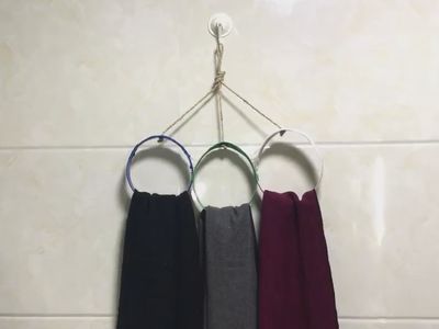 食油罐子DIY全家围巾壁挂装置