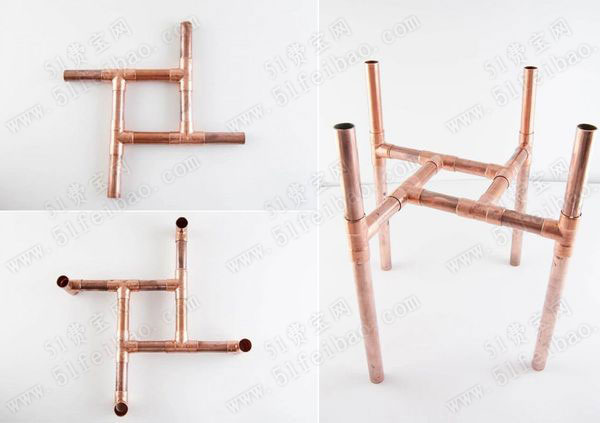 简单金工家具:diy铜管盆栽支架教程