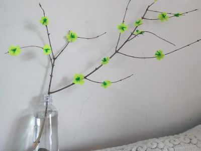布艺花朵制作,不织布手工DIY迎春花