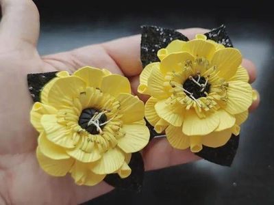 淑女风格服饰DIY教程，小清新黄色花朵发夹的做法介绍