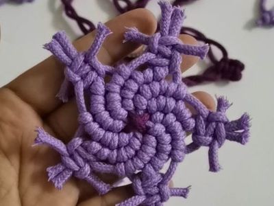 手工编绳做可爱的挂件，DIY卷结小星星编织教程