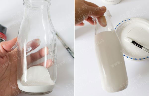 玻璃瓶利用与改造成圣诞老人专用奶瓶