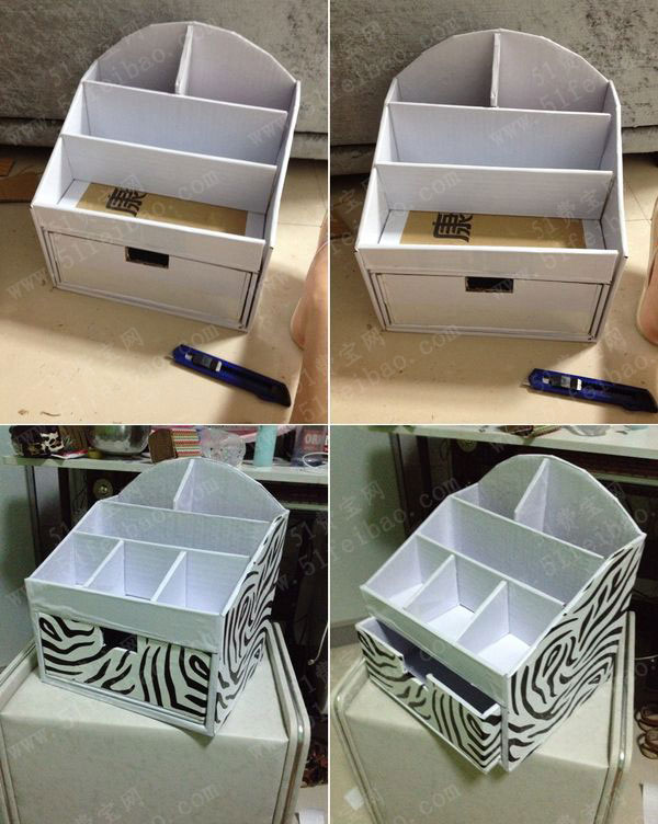 diy多功能化妆品收纳置物盒 - 废旧物品手工制作 - 51