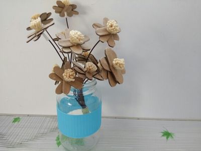 快递箱子循环DIY小清新纸板花朵