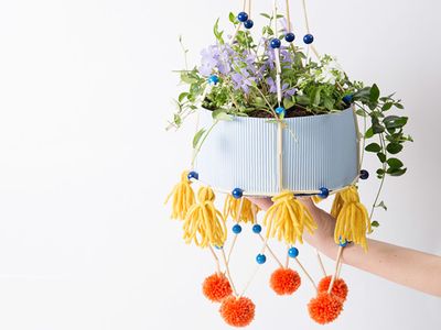 怎麼用瓦楞紙DIY個性花盆弔盆