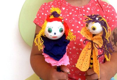 儿童益智DIY作品 学做大头娃娃笔头装饰