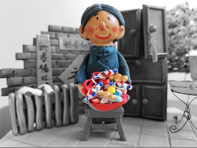 粘土人偶DIY,唐装农民大爷手办制作