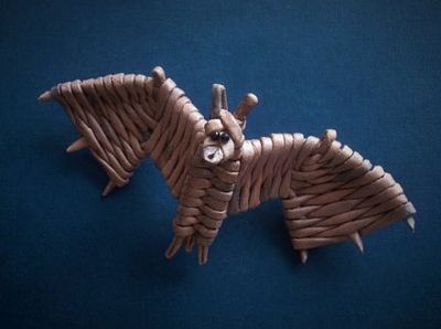 DIY藤编蝙蝠作品教学