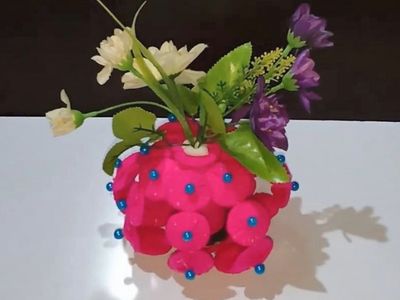 教你用毛线纸筒制作创意花瓶