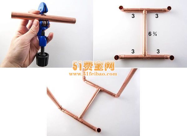 用铜管diy双层花盆架茶几方法图解 - 废物利用手工diy