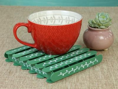 冰糕棍DIY文艺范杯垫隔热垫