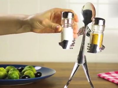 调羹叉子DIY手捧调味瓶小人架子