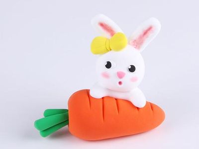 玩转超轻黏土DIY，做一只萌懒的胡萝卜小兔子