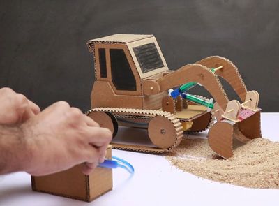 DIY电动液压推土车科普模型做法