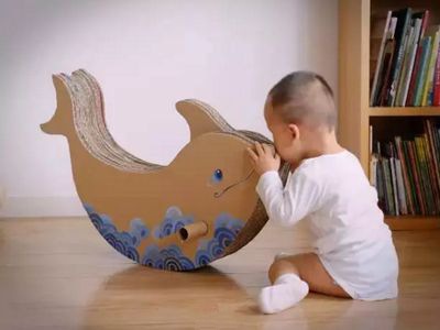 自制DIY儿童木马，怎么用硬纸板做海