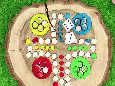 DIY童年玩具树桩飞行棋制作教程
