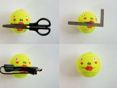 DIY网球精灵壁挂吊钩