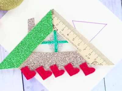 圣诞屋三角尺文具DIY改造教学