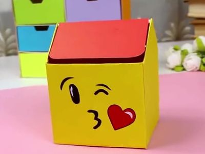 手工小制作 DIY做个双面emoji表情废纸篓