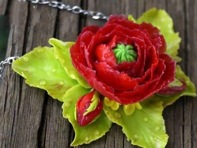 DIY花朵饰品教程，自制软陶鲜花吊坠项链
