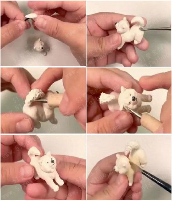 软陶动物小狗狗diy不听话柴犬的详细制作图解