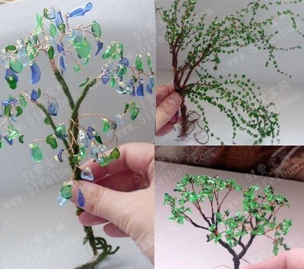 怎麼将雪碧瓶改造成苍翠铜丝大树教程 - 废物利用手工