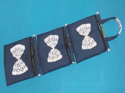 多余窗帘布手工制作墙挂收纳袋 - 废旧物品手工制作