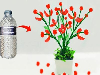 使用废旧塑料瓶DIY永生花卉盆栽