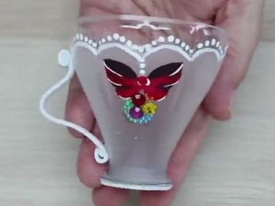 塑料瓶制作一个好看的西式茶杯