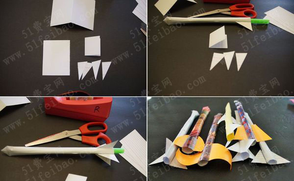 吸管变废为宝做小朋友玩具_diy吹气火箭玩具制作教程