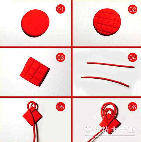 过年年货饰物diy,简单的轻粘土中国结制作