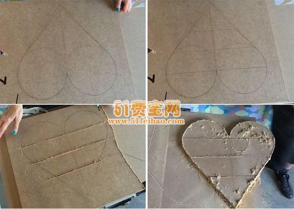 乐享木工创意diy彩色心形壁柜