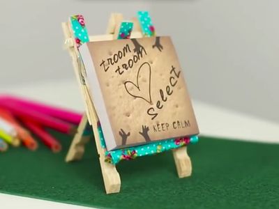 晾衣夹子DIY木头便笺本支架