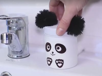 改造手工可爱的小熊猫杂物桶