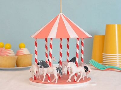 diy迷你旋转木马作品制作