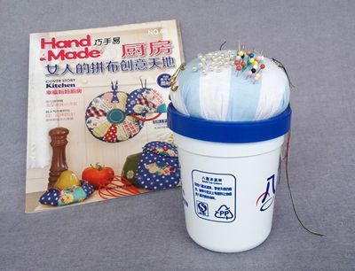 塑料雪糕盒改造diy针插针线桶