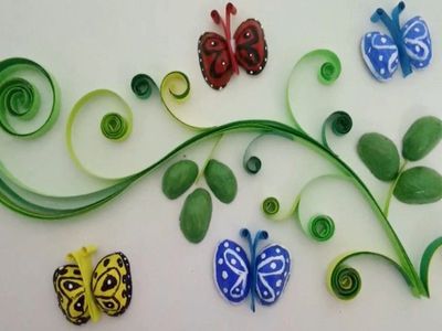 使用废开心果壳DIY装饰画春天风景图