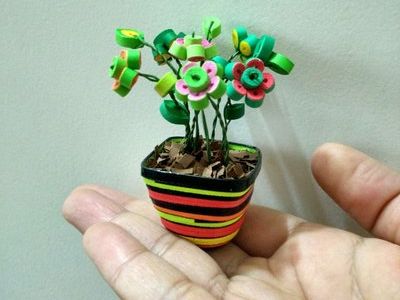 DIY小巧可爱的衍纸盆栽小花