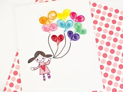 DIY衍纸气球儿童装饰画