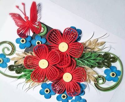 衍纸入门作品DIY唯美装饰画制作教学