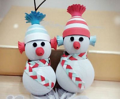 怎样DIY萌萌哒衍纸圣诞小雪人