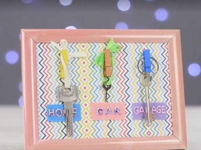 DIY钥匙归类收纳创意相框